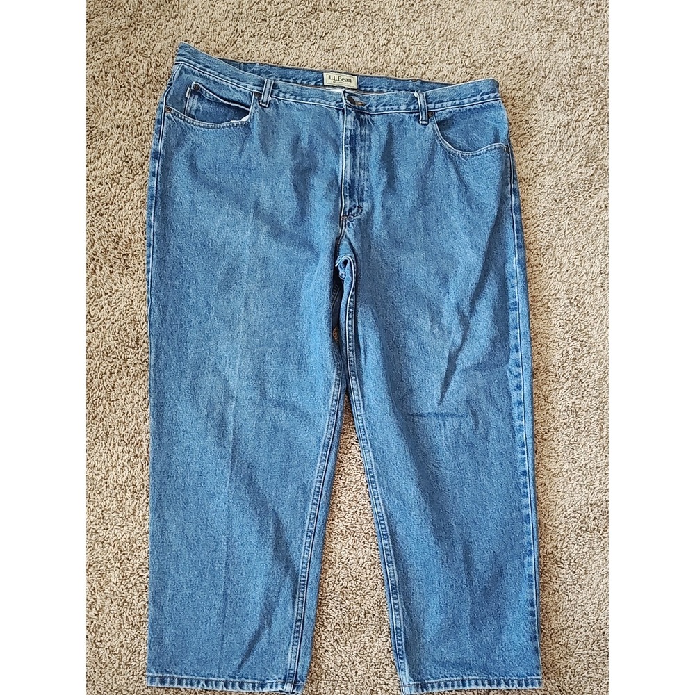 LL Bean Relaxed Fit Jeans Men 44x29 Blue‎ Denim Medium Wash Straight Leg 134770